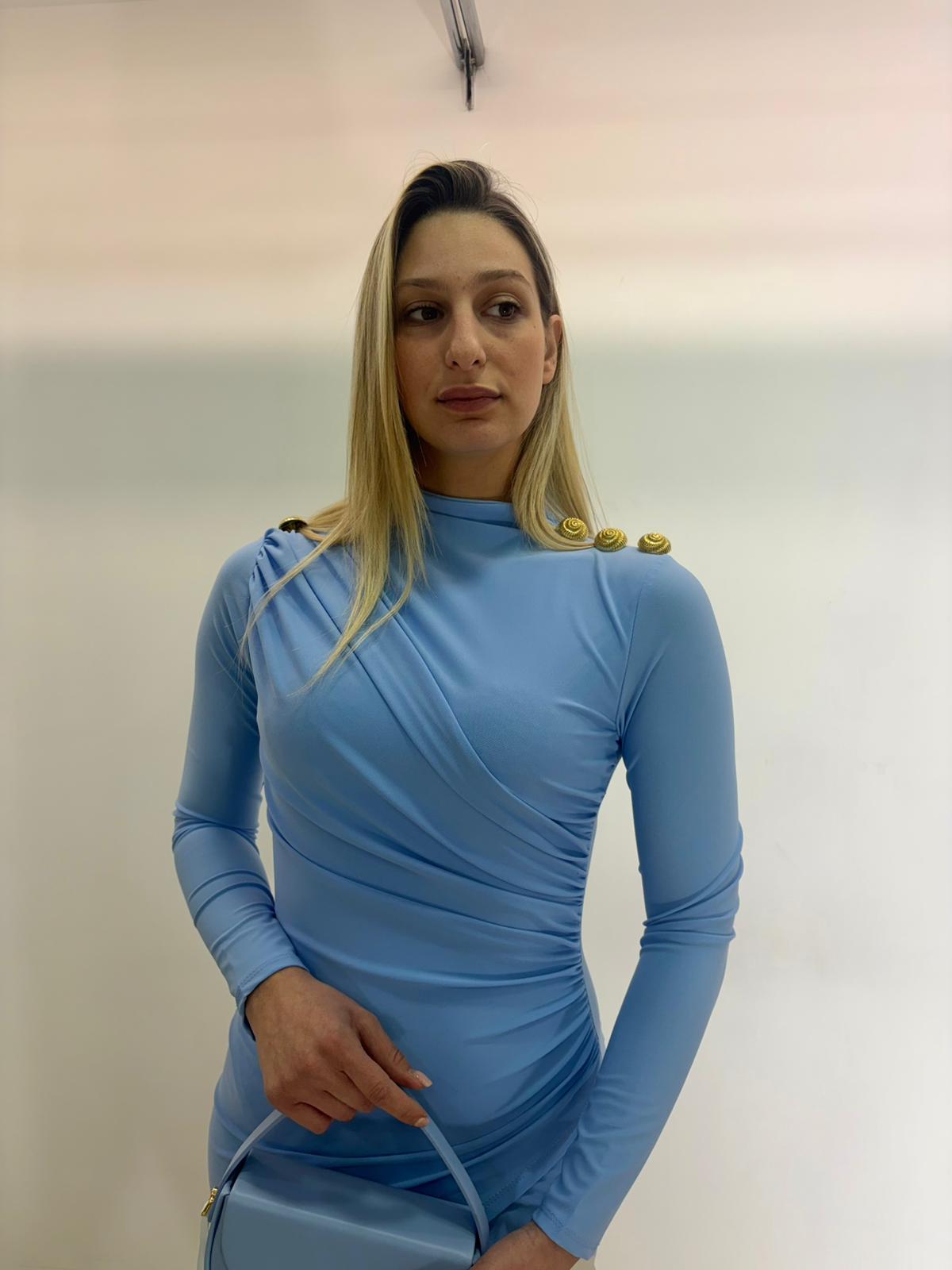 Dress Drappeggiato Conchiglia - Tessuto Elastico