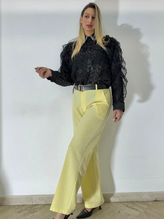 Pantalone Palazzo con Cintura - Elegante