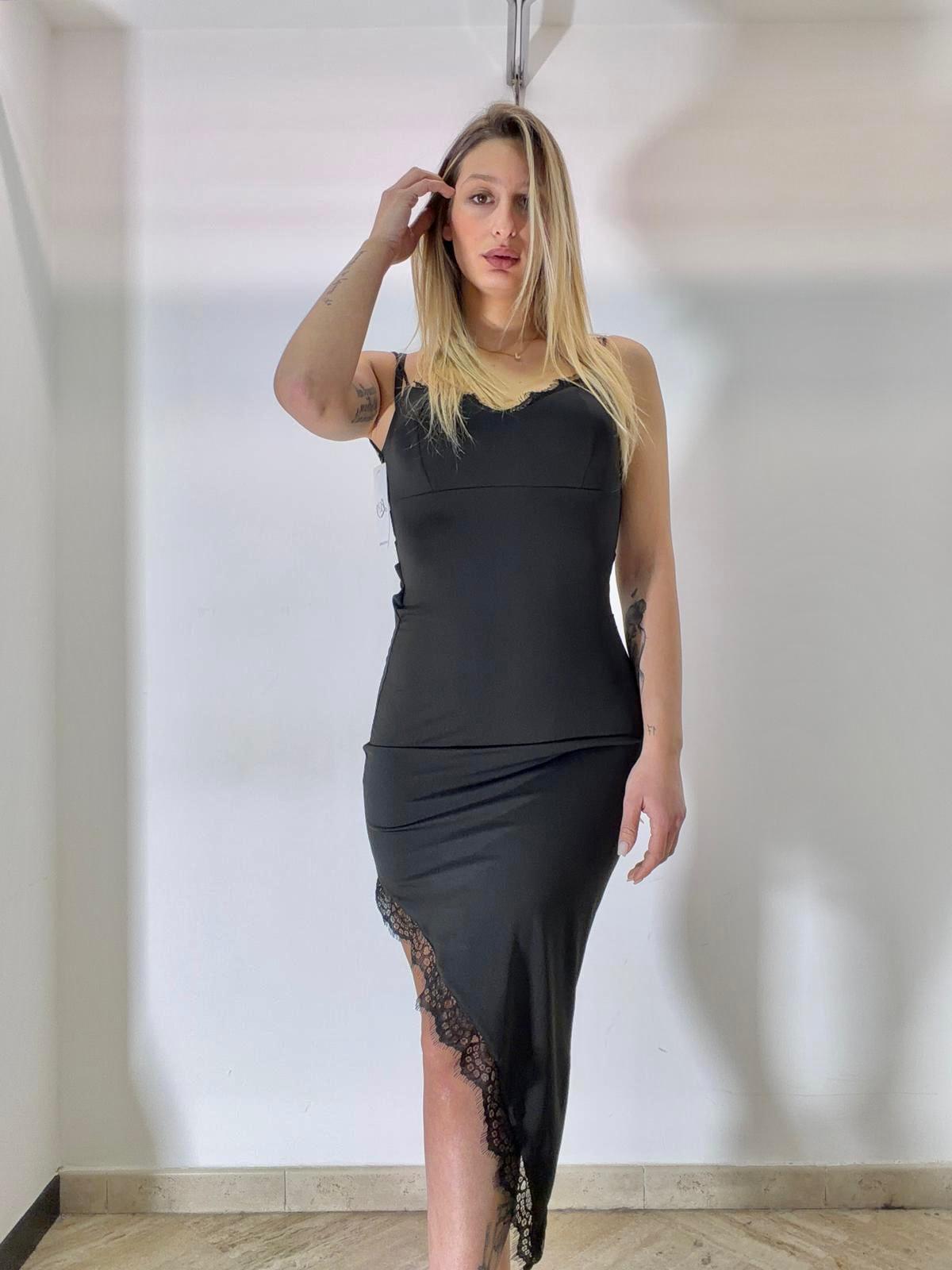 Dress con Taglio Trasversale - Licra Elastica