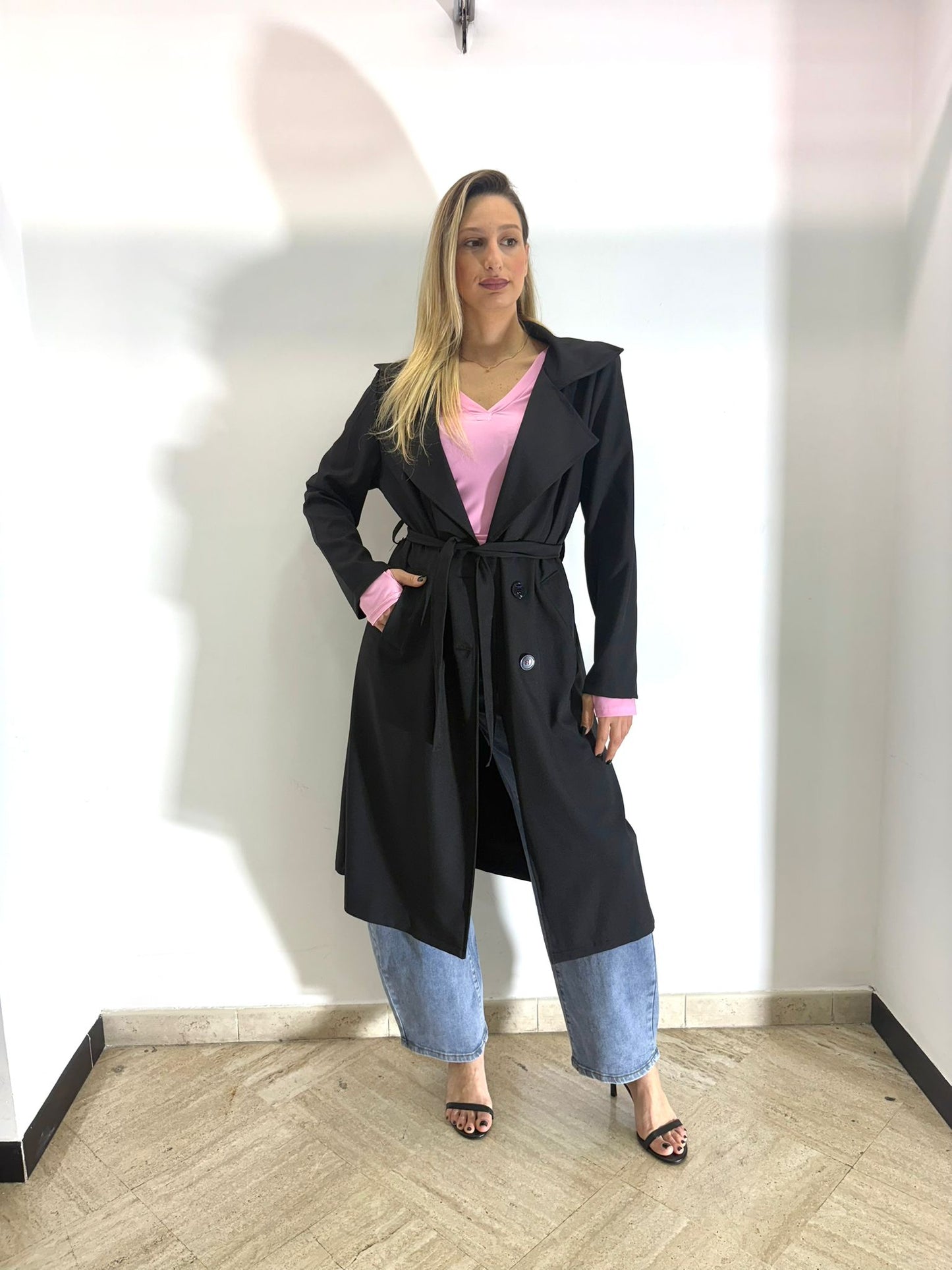 Trench Lungo con Cintura - Elegante