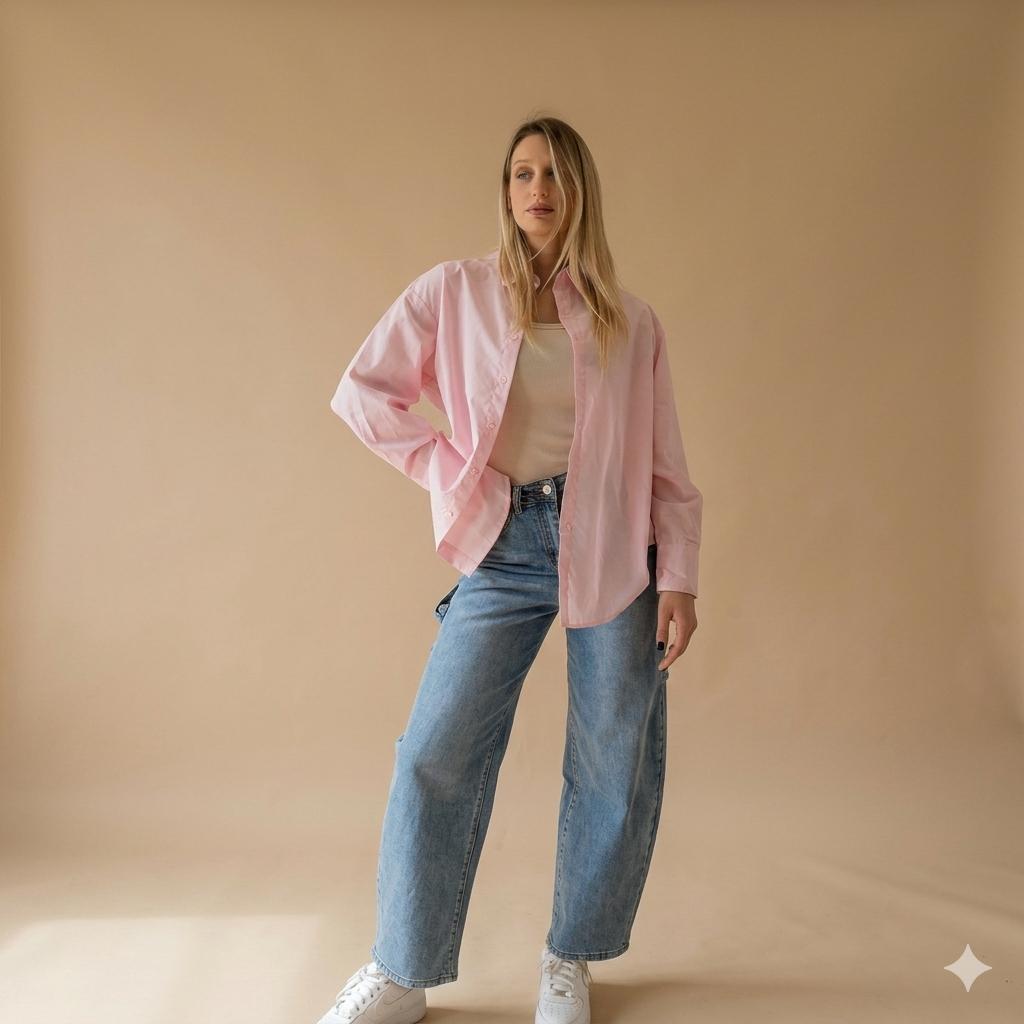 Camicia Classica in Cotone con Bottoni
