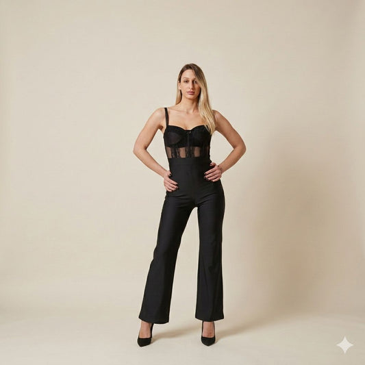 Tuta con Corsetto e Trasparenze