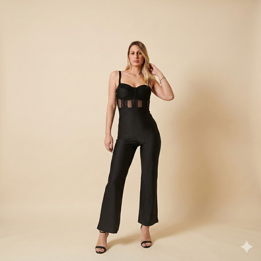Tuta con Corsetto e Trasparenze
