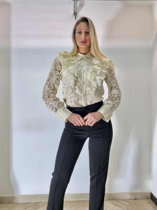 Camicia Elegante con Pizzo - Taglia Unica