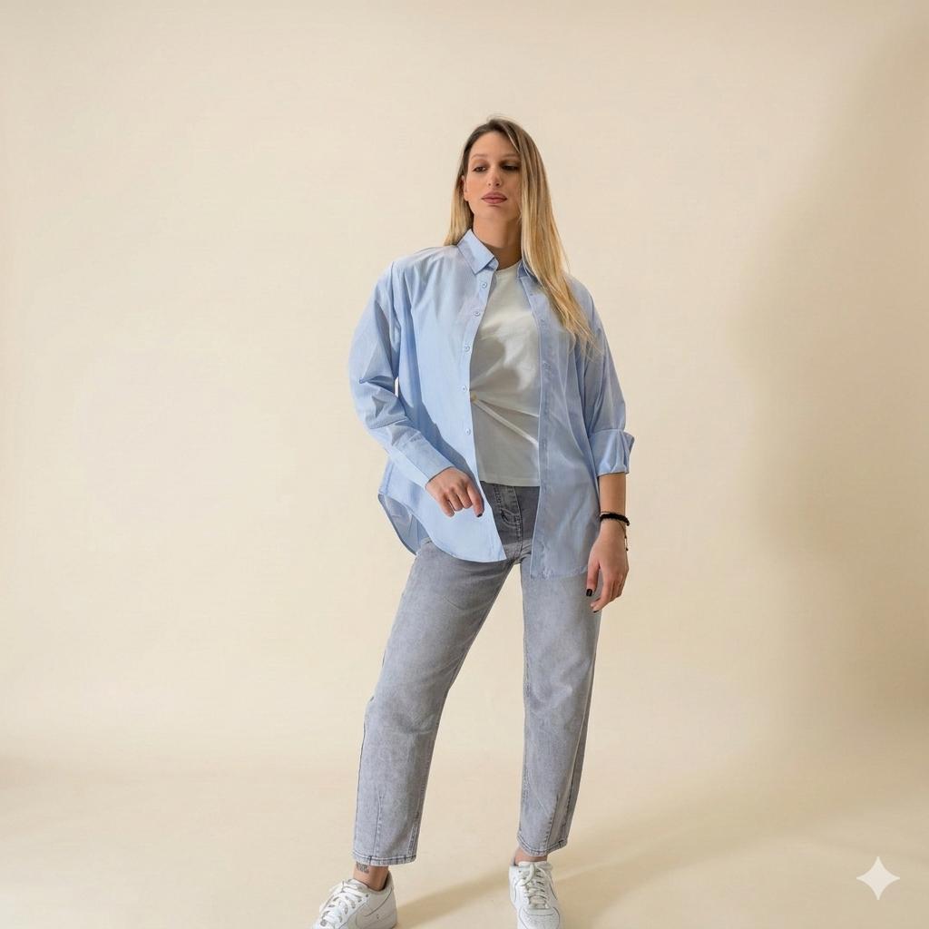 Camicia Classica in Cotone con Bottoni