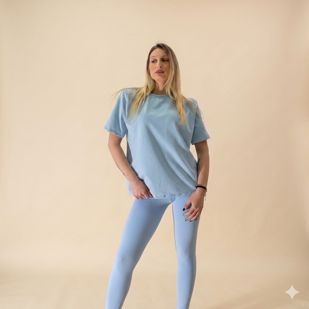 Maglia in Cotone con Spalline Oversize